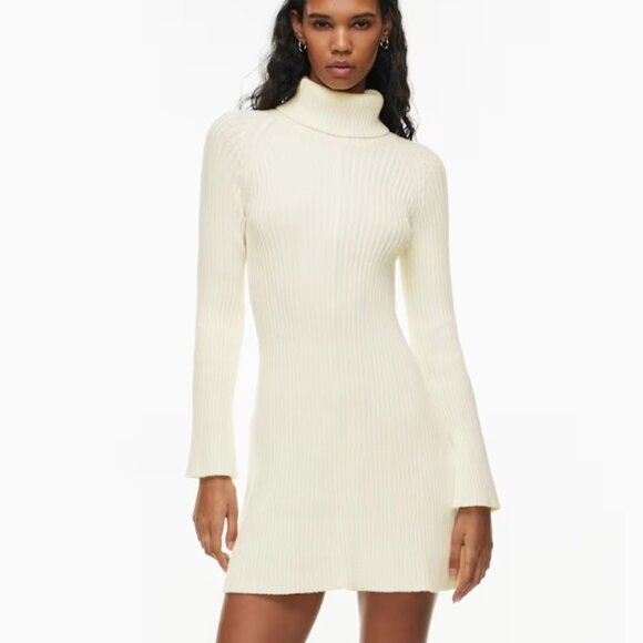 Aritzia Sunday Best Rhapsody Dress  birch cream sweater dress SZ medium - Picture 1 of 8